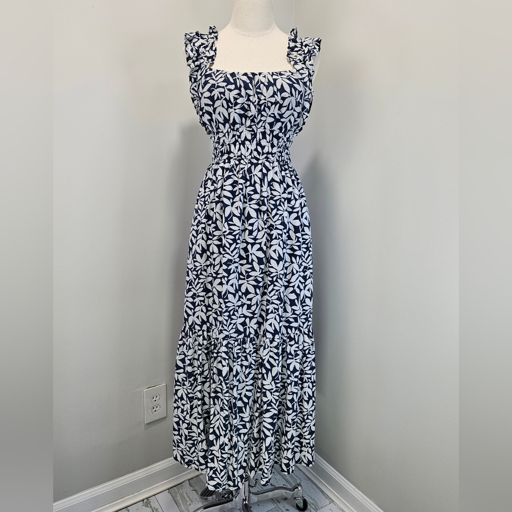 Abercrombie Fitch Womens Maxi Tiered Dress Small Ruffle Strap Gathered Chest